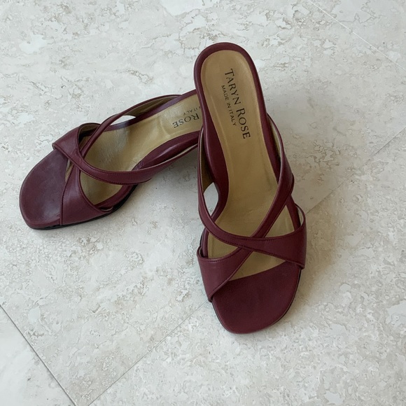 Taryn Rose Shoes - Taryn Rose Burgundy Slip on Sandals sz 7.5